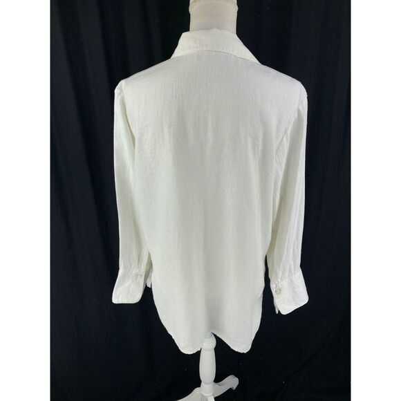 Connie Roberson Womens S Button‎ Cardigan Jacket 100% Linen Vtg USA - Picture 7 of 11